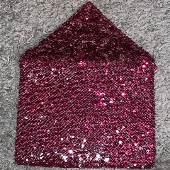 Pink and Silver Envelope Purse with Silver Chain - Picture 3 of 6